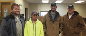 Meter Reading Team, from left, Matthew Reeves (Serviceman/Team Leader), Glenda Turrentine, Josh Hensley and Brian Hill. Turrentine, Hensley and Hill have joined Hartselle Utilities within the last three months.