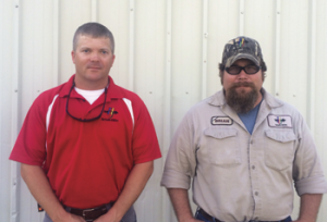 Warehouse Promotions Brian Hill, Warehouseman (left) and Brian Kelsoe, Stores Clerk (right)